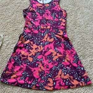 EUC TITLE NINE Buttah A-Line Floral Sleeveless Dress Size Medium Pink Red